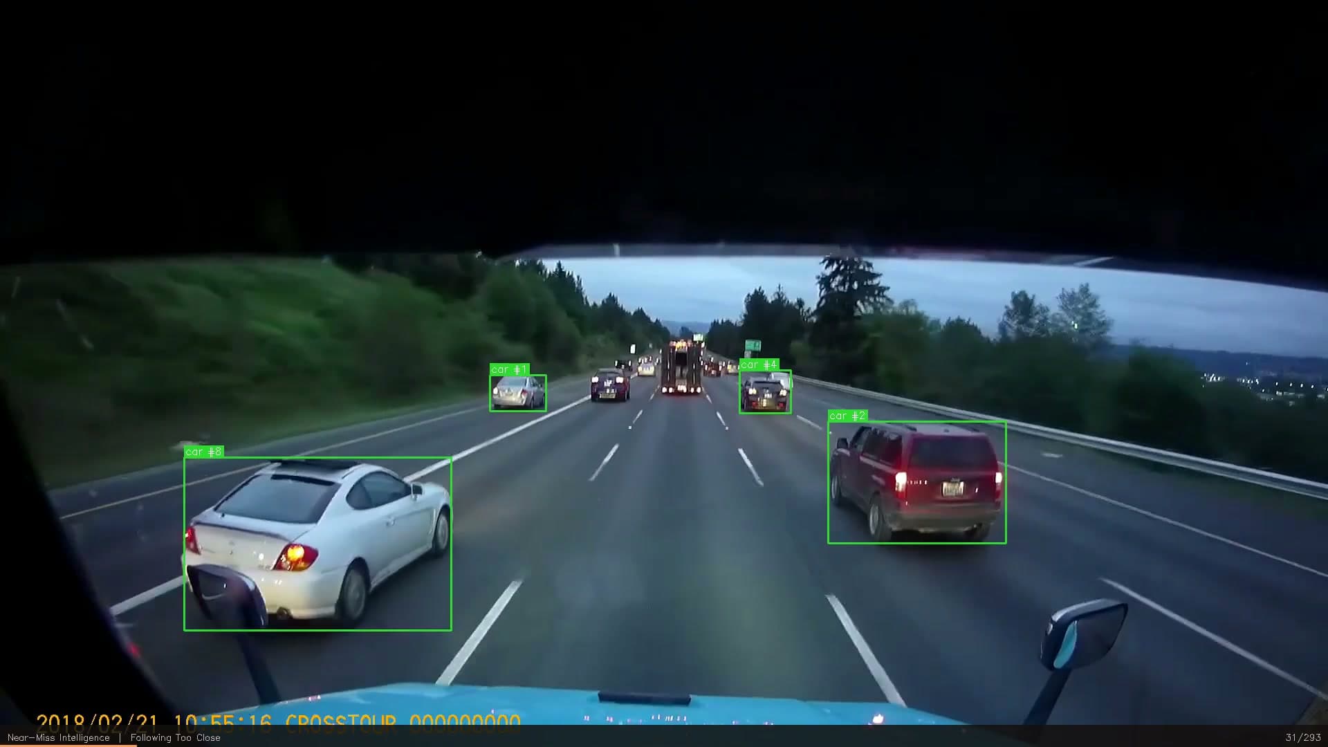 Following too close highway incident